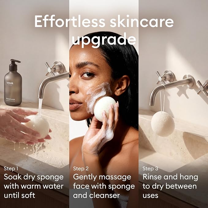 Vove Organic Konjac Facial Sponges 3-Pack - Image 7