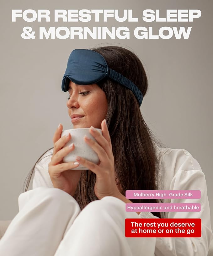SUNDAYSILKS™ 3D Contoured Silk Sleep Mask | Padded Silk Eye Mask - Image 6