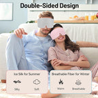 LOVE EYE Dual Side Sleep Mask, Ice Silk Eye Sleeping Mask & Blindfold - Image 4