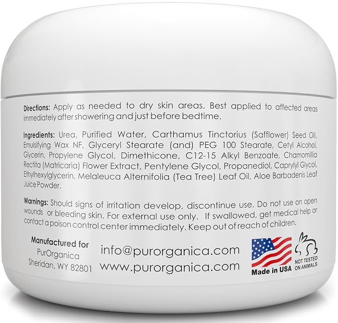 PurOrganica Urea Cream 40% – Made in USA, Maximum Strength Foot Cream - Image 7