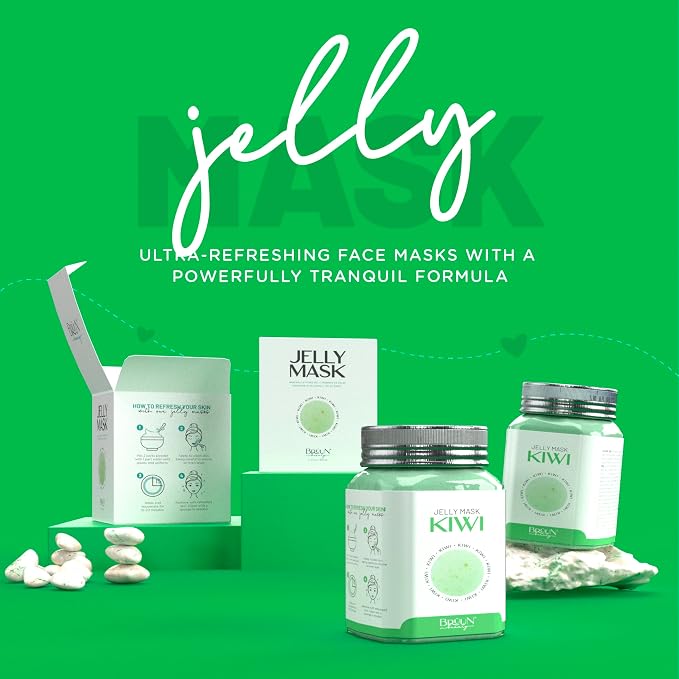 BRÜUN Peel-Off Kiwi Jelly Mask for Face Care – A 23 fl oz Rubber Mask Jar for - Image 2