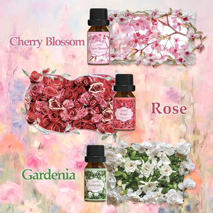SALUBRITO Floral Fragrance Oils Set, Essential Oils - Image 3