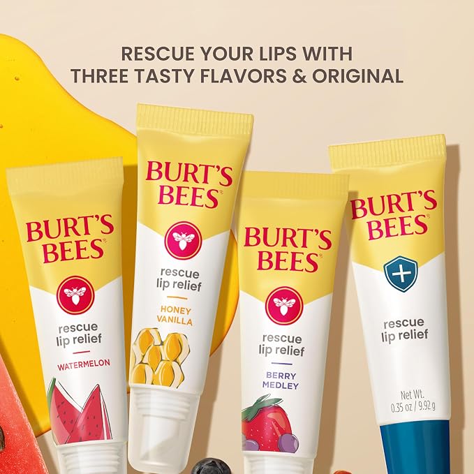Burt's Bees Rescue Lip Relief, Watermelon & Berry Medley, Hydrating Lip Balm - Image 9
