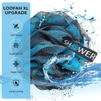 SHOWER BOUQUET Loofah-Charcoal Bath-Sponge XL-Color-4-Pack // Extra Large 75g - Image 3