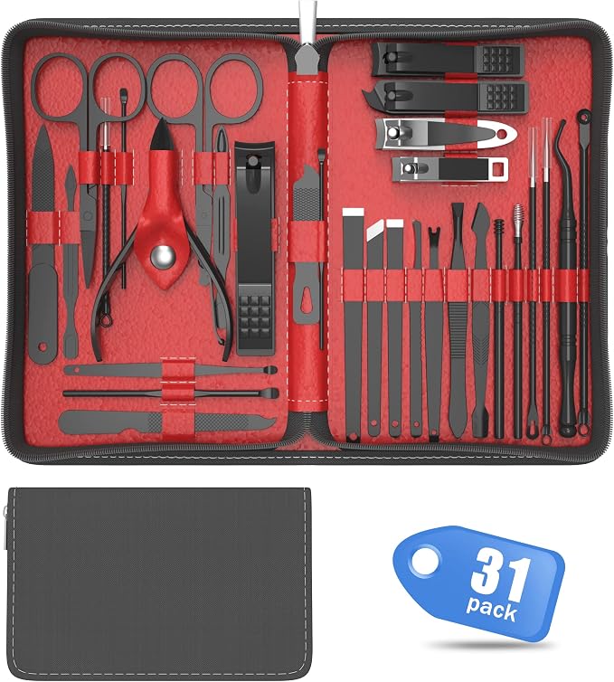Professional Manicure Pedicure Set, Nail Clipper Kit, Nail Clippers Set by Tseoa