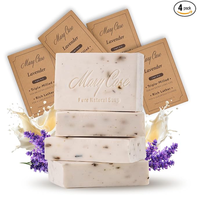 Mary Case Goat Milk & Lavender Bar Soap Set of 4 | Natural Soap by MARYCASEHOMEBEAUTYFASHION