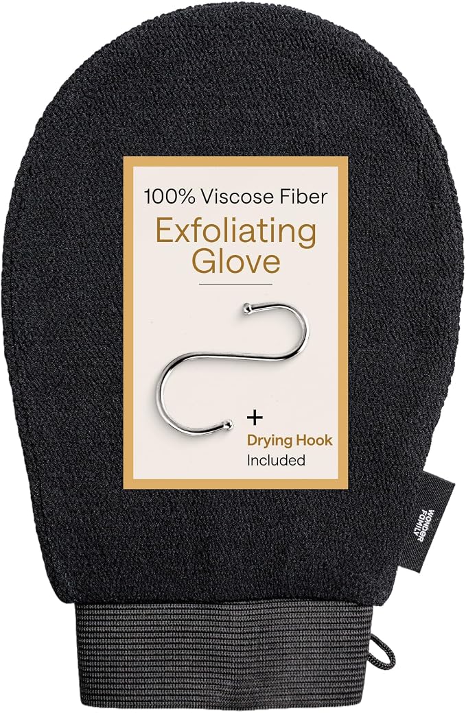 Korean Exfoliating Glove for Shower – Deep Body Scrubber & Face Exfoliator – by WONDERFAMILY