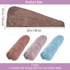 3 Pack Microfiber Hair Towel Wrap - Image 2