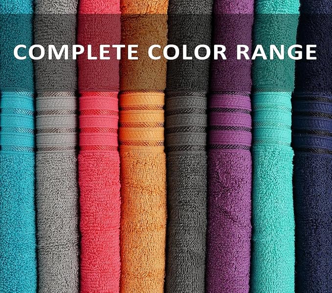 ZUPERIA Premium Multicolor Bath Towels Set of 8 100% Pure Cotton Shower Towels - Image 4