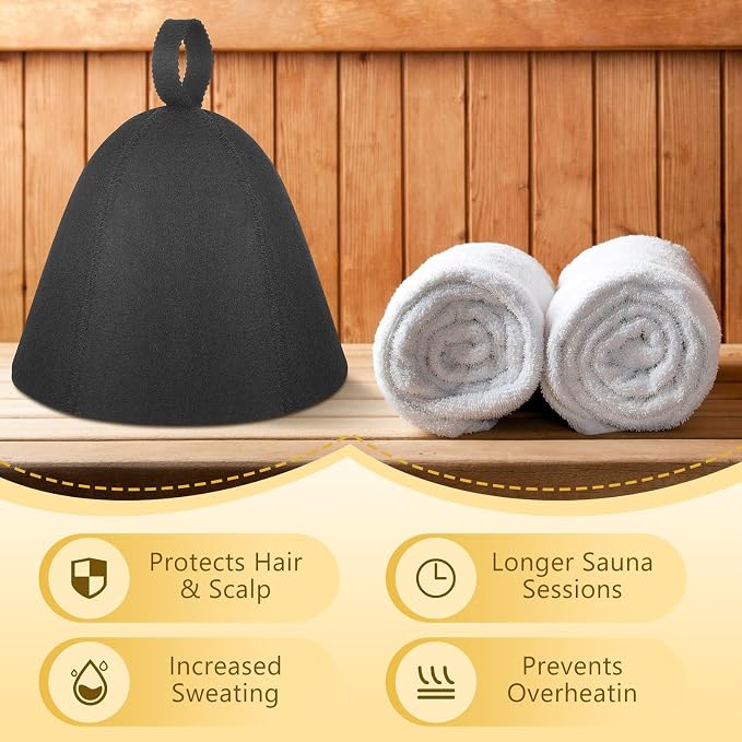 JaGely Sauna Hat for Men Women Sauna Hat Vaporarium Cap Russian Banya Cap for - Image 3