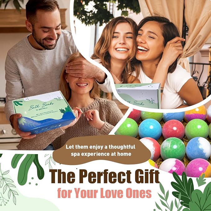 Bath Bombs for Women Gift Set, 20 Organic Bath Bombs - Image 7