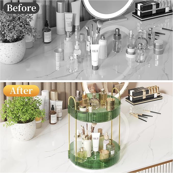 Rotating Makeup Organizer Countertop, Skincare Organizers, Spinning Perfume - Image 4