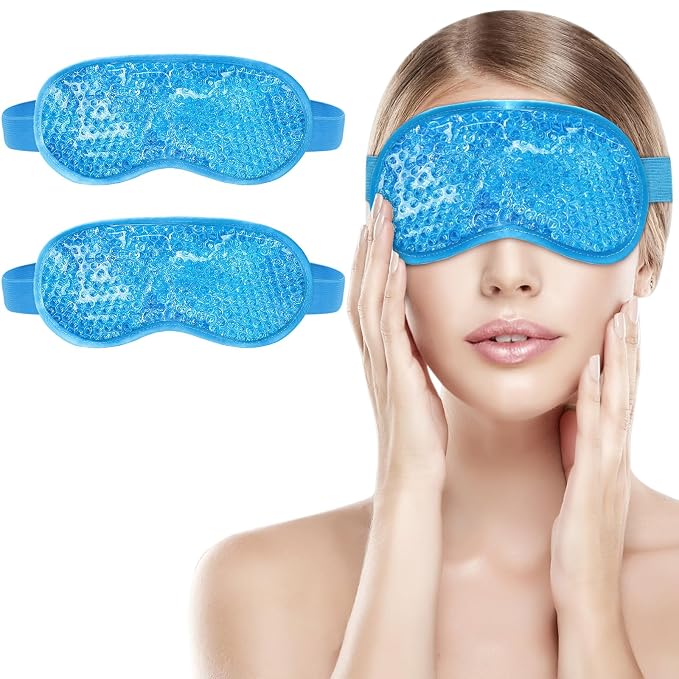 2Pack Cold Cooling Eye Mask, Reusable Hot Colder Therapy Gel Bead by candyfouse