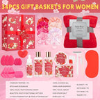 35 Pcs Valentines Day Gift for Women, Cherry Blossom Rose Bath and Body Basket - Image 2