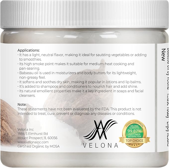 velona Babassu Oil USDA Certified Organic - Image 4
