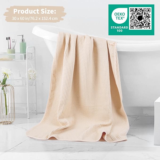 MICROFI New Microfiber Waffle Bath Towels, 2 Pieces, Fast Drying, Lint Free 430 - Image 5