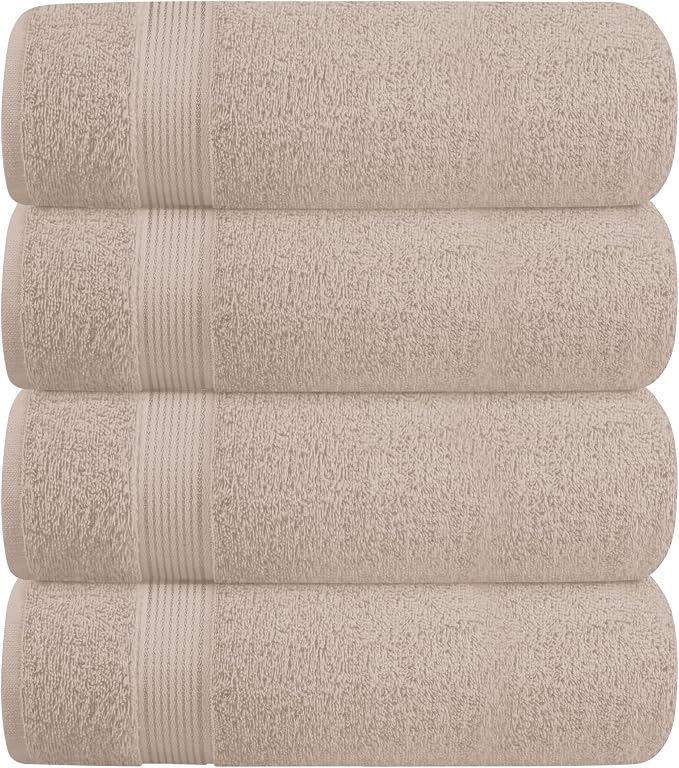 BELZZI Home Ultra Soft 4 Pack Oversized Bath Towel Set 27x54, Cotton Compact by Unknown