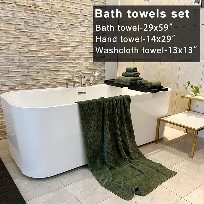 YTYC 29x59 Inch Bath Towels Set of 6 Large, Super Soft Lint Free Lightweight - Image 2