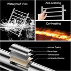 Towel Warmer Bathroom Wall Mounted Drying Rack Plug-in Electric Heated Towel - Image 5