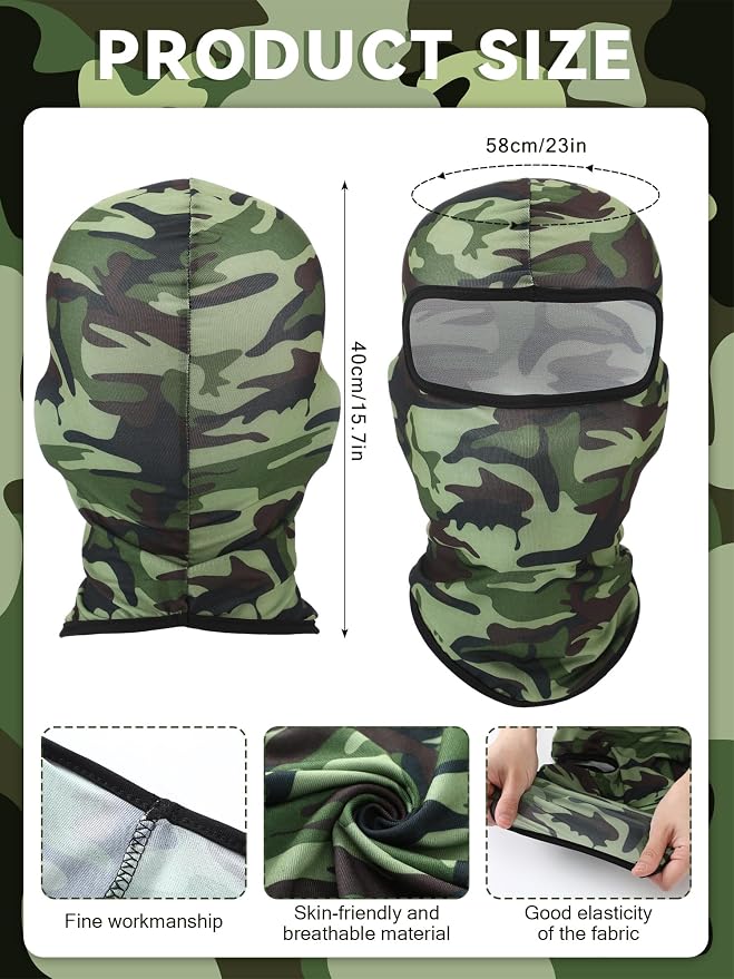 SATINIOR 6 Pcs Ski Mask Cover Balaclava Full Face Mask Summer Face Cover UV - Image 2