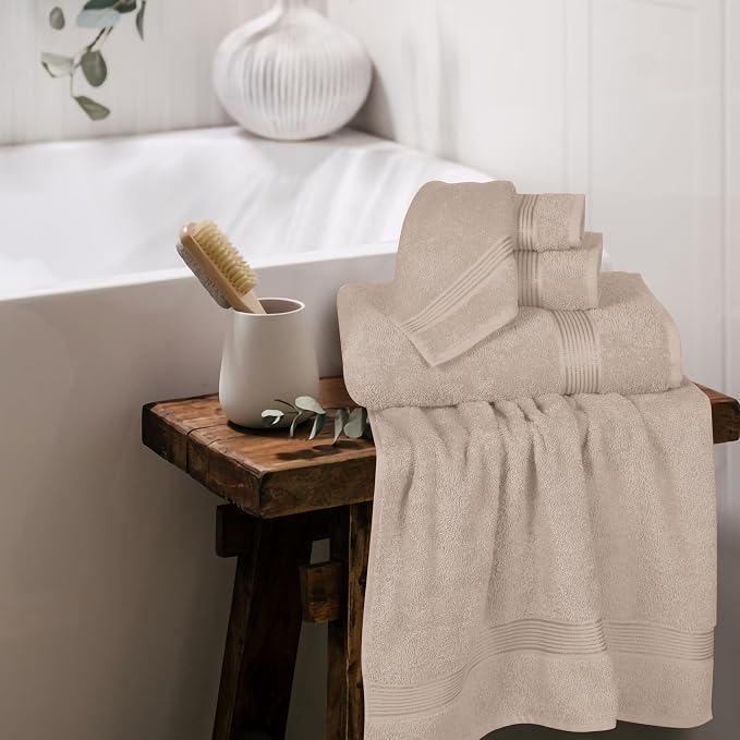 Elvana Home Ultra Soft 6 Pack Cotton Towel Set, Contains 2 Bath Towels 28x55 - Image 4