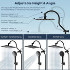 Hibbent All Metal CUPC Certified Shower Head, Handheld Showerhead Combo - Image 6