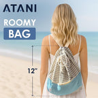 ATANI Turkish Beach Towel, Converts to a Bag, Oversized 100% Cotton Bath Towels - Image 4