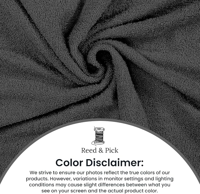Reed&Pick 24 Pack Dark Grey Hand Towels 100% Cotton Spa Towels – 16x26 inches - Image 2