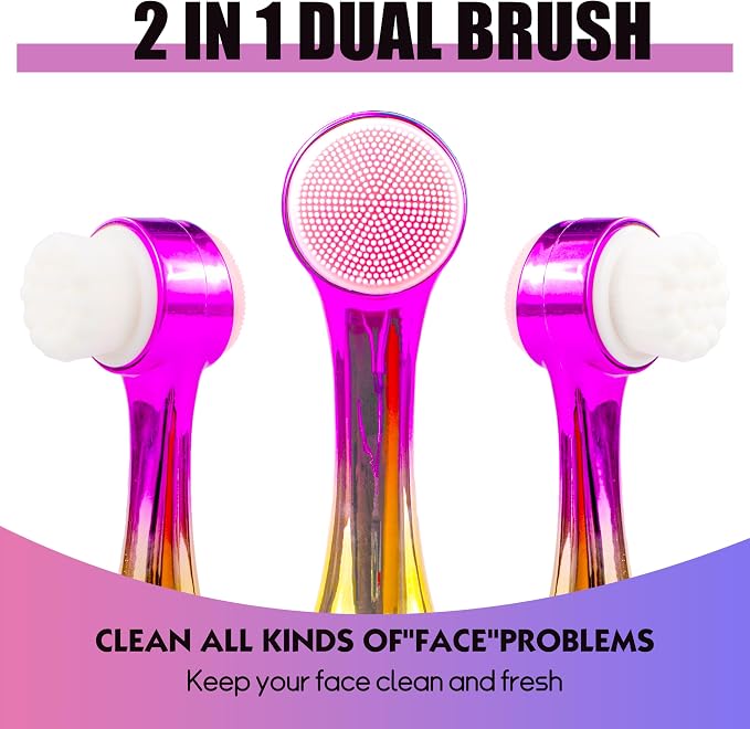 Facial Cleansing Brush 2 in 1Double-Sided Facial Cleaning Brush - Image 3