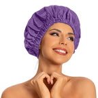 Reusable Shower Cap for Women, Large Waterproof Shower Bonnet by Edoneery