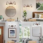 Vintage Bathroom Vanity Light, 3-Light Matte Antique Red Bronze Finish Wall - Image 5