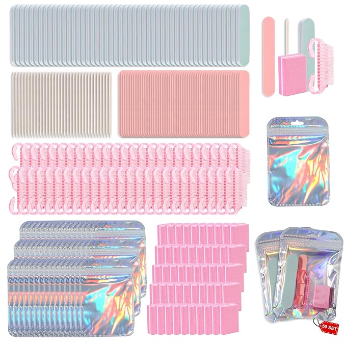 Disposable Manicure Kit Professional, 50 Set Press On Nail Tool Kit by Unknown