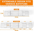 Yieach Iuxury Bathtub Trays For Tub, Expandable Bath Shelf Over Tub, Bath Board - Image 2