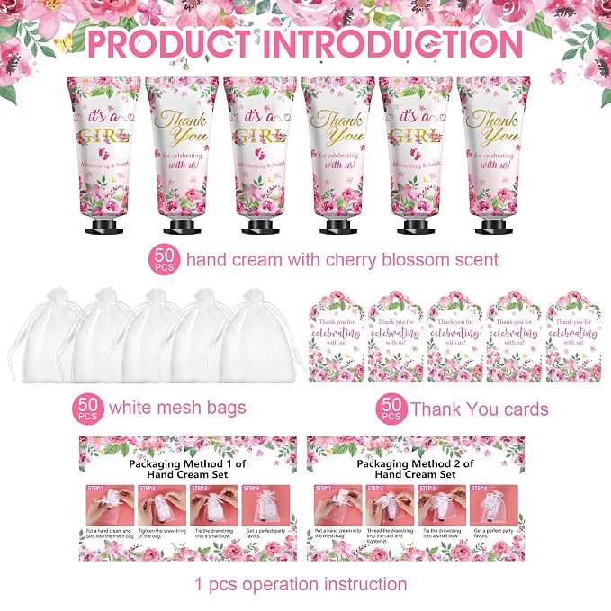 KONEUK 50 Pack Bulk Hand Cream Sets, Bridal Shower Favors, Appreciation Gifts - Image 2