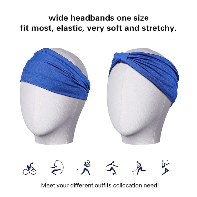 GiLi 2 Pack Wide Headbands for Women Boho African Knotted Non Slip Fashion Hair - Image 5