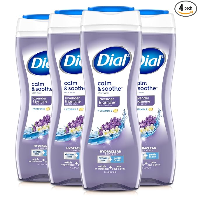Dial Body Wash, Calm & Soothe Lavender & Jasmine Scent, 16 fl oz by DialSoap