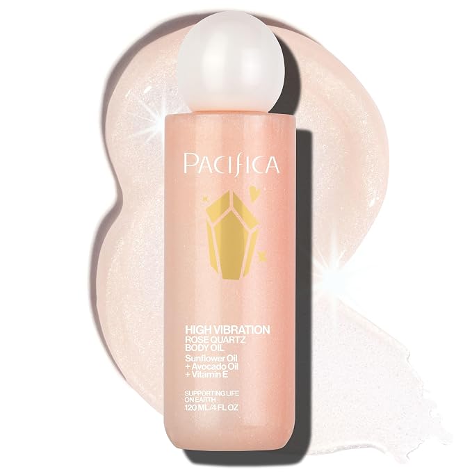 Pacifica Rose Quartz Body Oil – High Vibration Hydrating Body Oil by PacificaBeauty