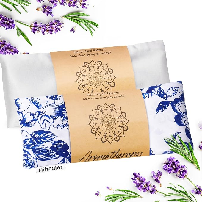 Lavender Eye Pillow for Relaxation, Sleep – Weighted Eye Mask for Headache by HIhealer