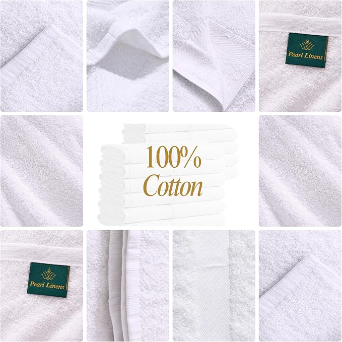 Pearl Linens Pack of 12 100% Cotton Bath Towels – 24x48 Quick-Dry, Lightweight - Image 3