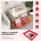 Giantex 12 Drawers Rolling Cart, Mobile Storage Drawer Cart, Classroom - Image 7