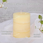 3x4 Inches Jasmine Scented Pillar Candles Ivory White Hand-Poured Candle Long - Image 3