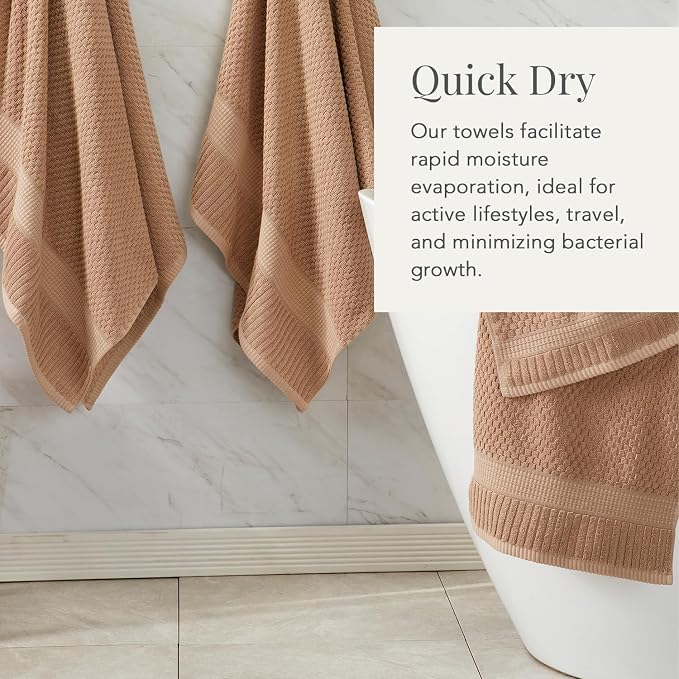NY Loft 100% Cotton 4 Pack Bath Towel Set| Super Soft & Absorbent Quick-Dry - Image 3