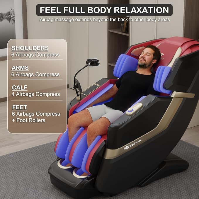 KoziSense KZ-313 2026 Heated Jade Roller Massage Chair Full Body, Deep Zero - Image 2