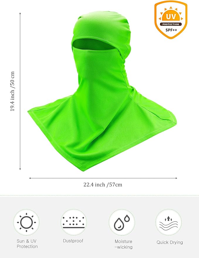 SATINIOR 3 Piece Balaclava Face Cover Sun Protection Neck Cover Summer - Image 3