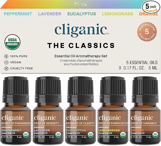 Cliganic Organic Essential Oils Set by Cliganic