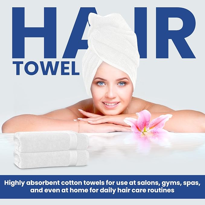 Linteum Textile Supply Luxury Hair Towels 100% Ring Spun Cotton Towel - Image 5