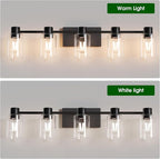 5-Light Modern Vanity Light Fixtures Over Mirror, Matte Black Bathroom Light - Image 5