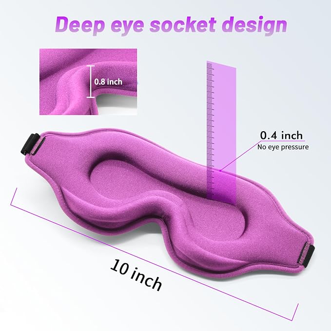 Sleep Eye Mask for Men Women, Sleeping Mask for Side Sleeper, Travel Blackout - Image 4