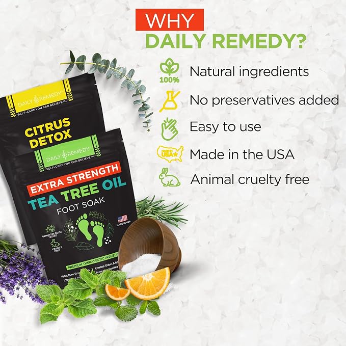 DAILY REMEDY EXTRA STRENGTH Tea Tree Oil & Citrus Detox Foot Soak Set - Image 7