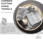 Premium Silver Hand Towels-100% Cotton, Soft & Absorbent, Fast Drying, Elegant - Image 2